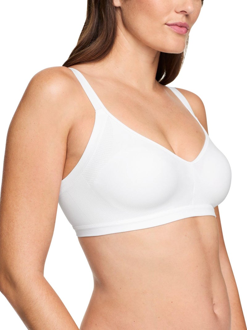 Warner's womens Blissful Benefits Underarm-smoothing With Seamless Stretch Wireless Lightly Lined Comfort Rm3911 T Shirt Bra, White, Large US - Image 1